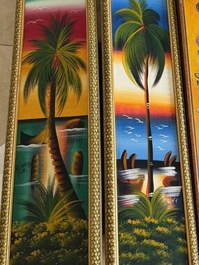 Tropical Palm Sunset Pair - Vibrant Color Wall Art